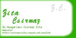 zita csirmaz business card